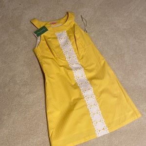 NWT Lilly Pulitzer yellow and white Jacqueline shift dress